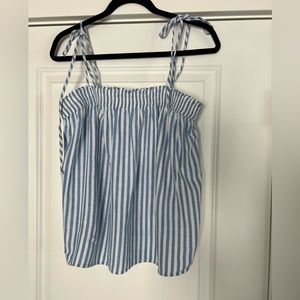 Levis Striped White / Blue Tank Tie Shoulder straps Size M